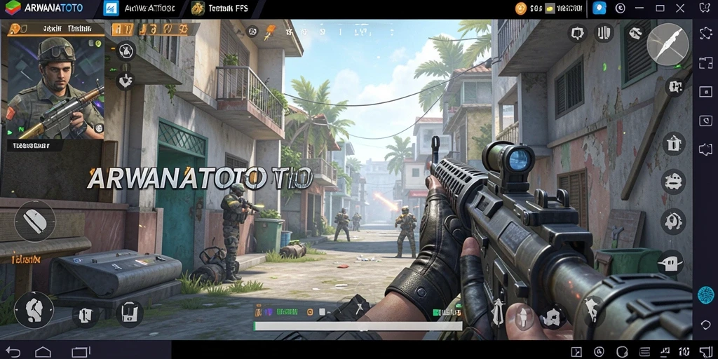 Gameplay seru dari ARWANATOTO dengan aksi tembak-menembak intens.