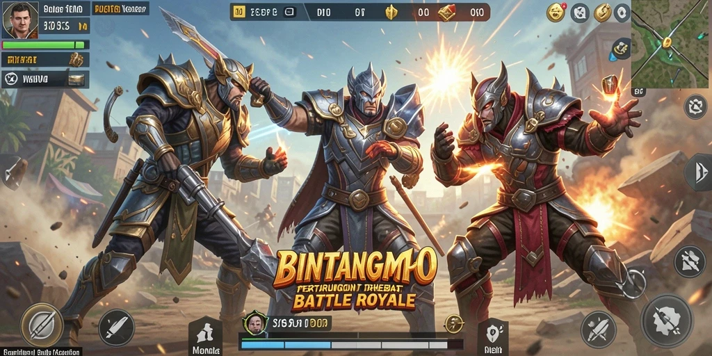 Tampilan aksi seru dalam game Battle Royale BINTANGMPO.