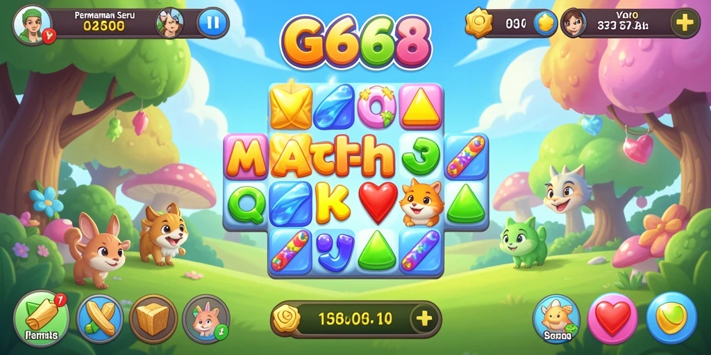 Tampilan gameplay G668 yang menawan dalam tantangan Match-3.