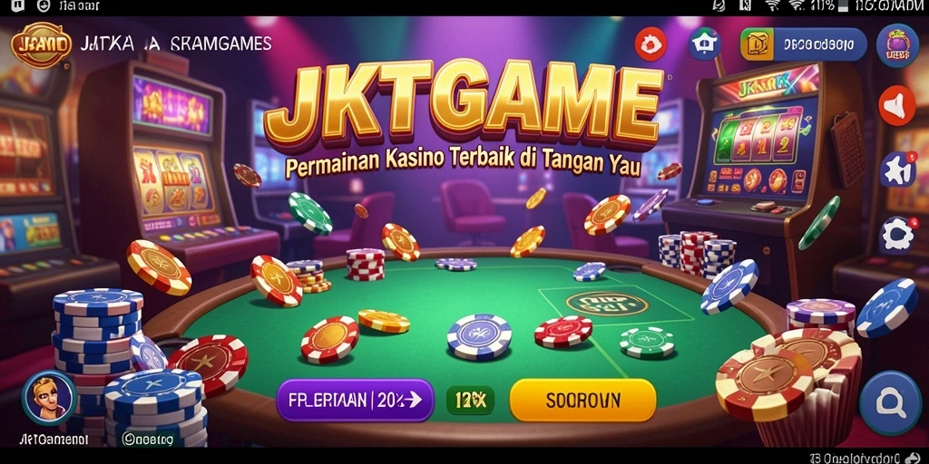 Screenshot menampilkan gameplay seru dari JKTGAME dengan berbagai permainan Kasino.
