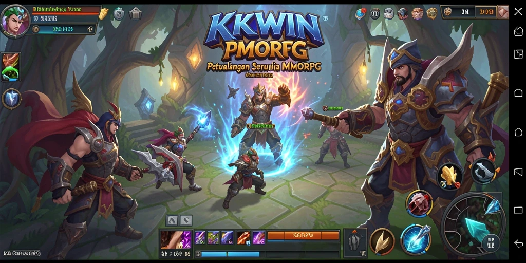 Cuplikan gameplay KKWIN yang menampilkan pertarungan epik di dunia MMORPG.