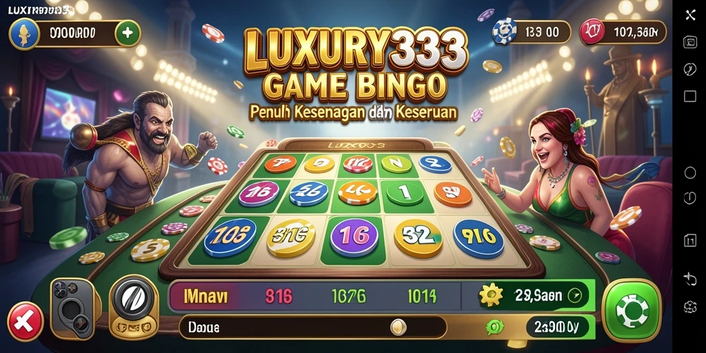 Tangkapan layar gameplay Bingo LUXURY333 yang menampilkan suasana seru permainan.