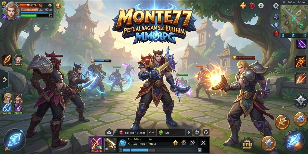 Tampilan gameplay yang menakjubkan dari MONTE77 di dunia MMORPG.