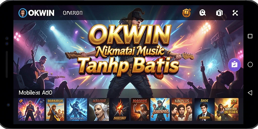 Tampilan gameplay OKWIN yang menarik dan interaktif dalam pengalaman musik.