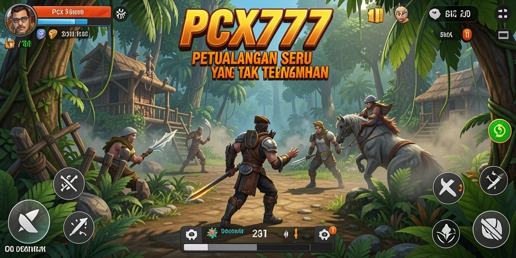 Screenshot permainan PCX777 menampilkan karakter dalam petualangan seru.