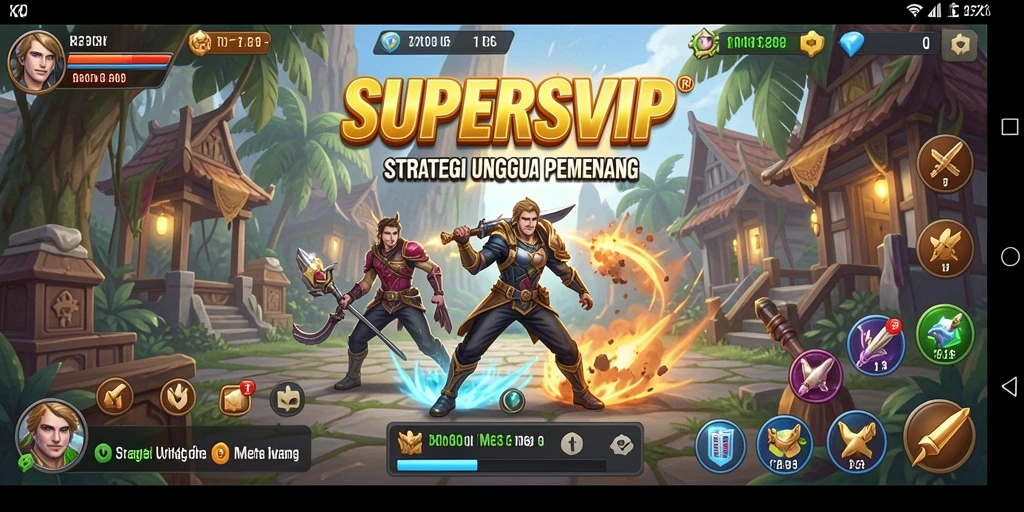 Tampilan gameplay menarik dari SUPERSVIP dengan elemen strategi.