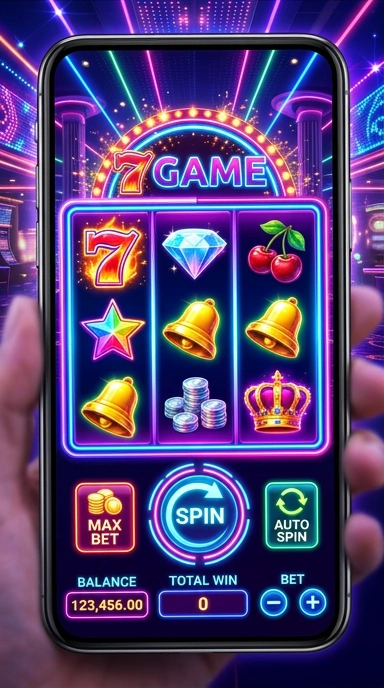 Tampilan antarmuka utama 7game yang sederhana dan mudah digunakan.